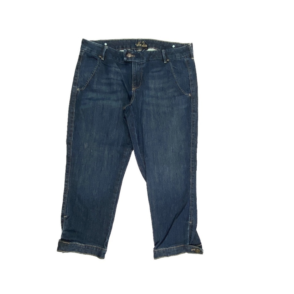 Old Navy The‎ Diva Jeans Womens 12 Blue Dark Wash Lowest Rise Crop Denim